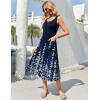 Zeagoo Dresses for Women 2026 Casual Summer Midi Sleeveless Dress A Line Crewneck Beach Vacation Tank Sundresses with Pockets(Navy Blue Floral-sf119)