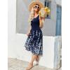 Zeagoo Dresses for Women 2026 Casual Summer Midi Sleeveless Dress A Line Crewneck Beach Vacation Tank Sundresses with Pockets(Navy Blue Floral-sf119)