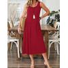 Zeagoo Dresses for Women 2026 Casual Summer Midi Sleeveless Dress A Line Crewneck Beach Vacation Tank Sundresses with Pockets(Red-tr)