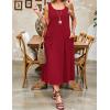 Zeagoo Dresses for Women 2026 Casual Summer Midi Sleeveless Dress A Line Crewneck Beach Vacation Tank Sundresses with Pockets(Red-tr)