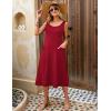 Zeagoo Dresses for Women 2026 Casual Summer Midi Sleeveless Dress A Line Crewneck Beach Vacation Tank Sundresses with Pockets(Red-tr)