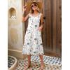 Zeagoo Dresses for Women 2026 Casual Summer Midi Sleeveless Dress A Line Crewneck Beach Vacation Tank Sundresses with Pockets(White Floral-dh6)