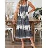 Zeagoo Dresses for Women 2026 Casual Summer Midi Sleeveless Dress A Line Crewneck Beach Vacation Tank Sundresses with Pockets(White-black Pattern-zr231)