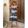 Zeagoo Dresses for Women 2026 Casual Summer Midi Sleeveless Dress A Line Crewneck Beach Vacation Tank Sundresses with Pockets(White-black Pattern-zr231)
