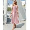 Zeagoo Dresses for Women 2026 Casual Summer Midi Sleeveless Dress A Line Crewneck Beach Vacation Tank Sundresses with Pockets(White-red Pattern-mz772)