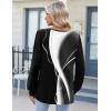 Zeagoo Fall Tops for Women Long Sleeve Button Up Shirts Floral Tunics V Neck Pullover Blouse(Black Colorblock)