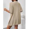 Zeagoo Lightweight Summer Cardigan for Women Short Sleeve V Neck Crochet Kimonos Loose Open Front Hollow Out Cover Ups(Beige)