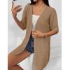 Zeagoo Lightweight Summer Cardigan for Women Short Sleeve V Neck Crochet Kimonos Loose Open Front Hollow Out Cover Ups(Brown)