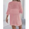 Zeagoo Lightweight Summer Cardigan for Women Short Sleeve V Neck Crochet Kimonos Loose Open Front Hollow Out Cover Ups(Dustypink)