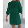 Zeagoo Lightweight Summer Cardigan for Women Short Sleeve V Neck Crochet Kimonos Loose Open Front Hollow Out Cover Ups(Green)
