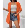 Zeagoo Lightweight Summer Cardigan for Women Short Sleeve V Neck Crochet Kimonos Loose Open Front Hollow Out Cover Ups(Orange)