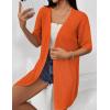 Zeagoo Lightweight Summer Cardigan for Women Short Sleeve V Neck Crochet Kimonos Loose Open Front Hollow Out Cover Ups(Orange)