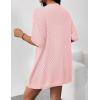 Zeagoo Lightweight Summer Cardigan for Women Short Sleeve V Neck Crochet Kimonos Loose Open Front Hollow Out Cover Ups(Pink)