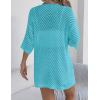 Zeagoo Lightweight Summer Cardigan for Women Short Sleeve V Neck Crochet Kimonos Loose Open Front Hollow Out Cover Ups(Teal)