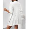 Zeagoo Lightweight Summer Cardigan for Women Short Sleeve V Neck Crochet Kimonos Loose Open Front Hollow Out Cover Ups(White)