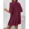 Zeagoo Lightweight Summer Cardigan for Women Short Sleeve V Neck Crochet Kimonos Loose Open Front Hollow Out Cover Ups(Wine Red)