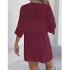 Zeagoo Lightweight Summer Cardigan for Women Short Sleeve V Neck Crochet Kimonos Loose Open Front Hollow Out Cover Ups(Wine Red)