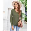 Zeagoo Long Sleeve Shirts for Women V Neck Casual Sweaters Basic Knit 2025 Fall Fashion Pullover Tops(Army Green)