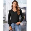 Zeagoo Long Sleeve Shirts for Women V Neck Casual Sweaters Basic Knit 2025 Fall Fashion Pullover Tops(Black)