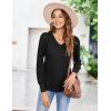 Zeagoo Long Sleeve Shirts for Women V Neck Casual Sweaters Basic Knit 2025 Fall Fashion Pullover Tops(Black)