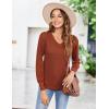 Zeagoo Long Sleeve Shirts for Women V Neck Casual Sweaters Basic Knit 2025 Fall Fashion Pullover Tops(Caramel)