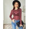 Zeagoo Mesh Top Women Long Sleeve Shirts See Through Party Layering Mock Neck 2024 Fall Sheer Undershirt