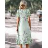 Zeagoo Summer Dress for Women Casual Floral Midi Sundress with Pockets V Neck Pleated Short Sleeve Aline Beach Vacation Dress(Floral Printed-6)