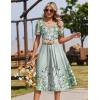 Zeagoo Summer Dress for Women Casual Floral Midi Sundress with Pockets V Neck Pleated Short Sleeve Aline Beach Vacation Dress(Floral Printed-6)