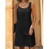 Zeagoo Summer Dress for Women Sleeveless Tank Dress with Pockets Casual Short A Line Dress Crewneck Sundress 2025(Black)