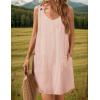 Zeagoo Summer Dress for Women Sleeveless Tank Dress with Pockets Casual Short A Line Dress Crewneck Sundress 2025(Dustypink Stripe)