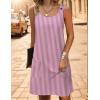 Zeagoo Summer Dress for Women Sleeveless Tank Dress with Pockets Casual Short A Line Dress Crewneck Sundress 2025(Hotpink Stripe)