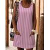 Zeagoo Summer Dress for Women Sleeveless Tank Dress with Pockets Casual Short A Line Dress Crewneck Sundress 2025(Hotpink Stripe)