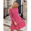 Zeagoo Summer Dresses for Women 2025 Cotton Button Down Short Sleeve Tshirt Dresses Casual Mini Beach Dress(0-rose Red)