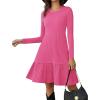 Zeagoo Summer Dresses for Women 2025 Cotton Button Down Short Sleeve Tshirt Dresses Casual Mini Beach Dress(0-rose Red)