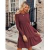 Zeagoo Summer Dresses for Women 2025 Cotton Button Down Short Sleeve Tshirt Dresses Casual Mini Beach Dress(0-wine Red)