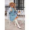 Zeagoo Summer Dresses for Women 2025 Cotton Button Down Short Sleeve Tshirt Dresses Casual Mini Beach Dress(Blue)