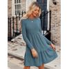 Zeagoo Summer Dresses for Women 2025 Cotton Button Down Short Sleeve Tshirt Dresses Casual Mini Beach Dress(Blue)