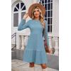 Zeagoo Summer Dresses for Women 2025 Cotton Button Down Short Sleeve Tshirt Dresses Casual Mini Beach Dress(Blue)