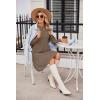 Zeagoo Summer Dresses for Women 2025 Cotton Button Down Short Sleeve Tshirt Dresses Casual Mini Beach Dress(Brown)