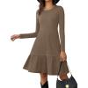 Zeagoo Summer Dresses for Women 2025 Cotton Button Down Short Sleeve Tshirt Dresses Casual Mini Beach Dress(Brown)