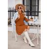 Zeagoo Summer Dresses for Women 2025 Cotton Button Down Short Sleeve Tshirt Dresses Casual Mini Beach Dress(Caramel Color)