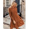 Zeagoo Summer Dresses for Women 2025 Cotton Button Down Short Sleeve Tshirt Dresses Casual Mini Beach Dress(Caramel Color)