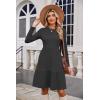 Zeagoo Summer Dresses for Women 2025 Cotton Button Down Short Sleeve Tshirt Dresses Casual Mini Beach Dress(Dark Grey)