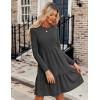 Zeagoo Summer Dresses for Women 2025 Cotton Button Down Short Sleeve Tshirt Dresses Casual Mini Beach Dress(Dark Grey)