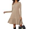 Zeagoo Summer Dresses for Women 2025 Cotton Button Down Short Sleeve Tshirt Dresses Casual Mini Beach Dress(Khaki)
