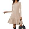 Zeagoo Summer Dresses for Women 2025 Cotton Button Down Short Sleeve Tshirt Dresses Casual Mini Beach Dress(Light Khaki)