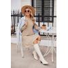 Zeagoo Summer Dresses for Women 2025 Cotton Button Down Short Sleeve Tshirt Dresses Casual Mini Beach Dress(Light Khaki)