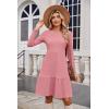 Zeagoo Summer Dresses for Women 2025 Cotton Button Down Short Sleeve Tshirt Dresses Casual Mini Beach Dress(Pink)