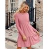 Zeagoo Summer Dresses for Women 2025 Cotton Button Down Short Sleeve Tshirt Dresses Casual Mini Beach Dress(Pink)
