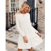 Zeagoo Summer Dresses for Women 2025 Cotton Button Down Short Sleeve Tshirt Dresses Casual Mini Beach Dress(White)